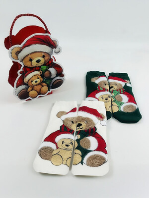 Купить Махровые носки с новогодним рисунком комплект 2 в 1 PIER LONE 3878 в Украина