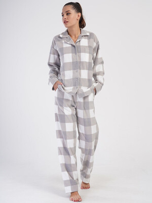 Купить Теплая флисовая пижама классическая VIENETTA 4030770298 в Украина в Lingerie.ua - Одяг для дому та відпочинку, Видео