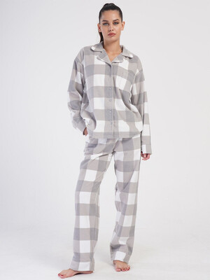 Купить Теплая флисовая пижама классическая VIENETTA 4030770298 в Украина в Lingerie.ua - Одяг для дому та відпочинку, Фото 9