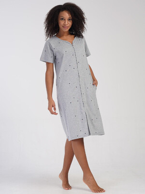 Купить Хлопковый халат на молнии с коротким рукавом VIENETTA 4081470495 в Украина в Lingerie.ua - Одяг для дому та відпочинку, Видео