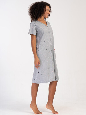 Купить Хлопковый халат на молнии с коротким рукавом VIENETTA 4081470495 в Украина в Lingerie.ua - Одяг для дому та відпочинку, Фото 2