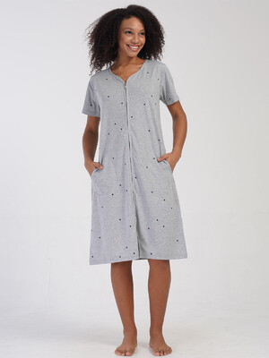 Купить Хлопковый халат на молнии с коротким рукавом VIENETTA 4081470495 в Украина в Lingerie.ua - Одяг для дому та відпочинку, Фото 5