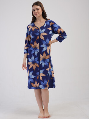 Купить Хлопковый халат женский большого размера на молнии VIENETTA 4085019199 в Украина в Lingerie.ua - Одяг для дому та відпочинку, Фото 5