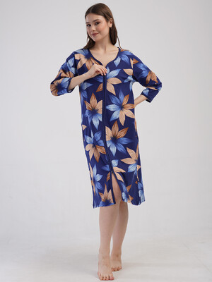 Купить Хлопковый халат женский большого размера на молнии VIENETTA 4085019199 в Украина в Lingerie.ua - Одяг для дому та відпочинку, Фото 7