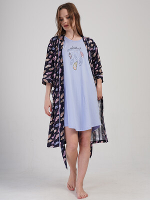 Домашній комплект з нічної сорочки та халата VIENETTA 4091260911