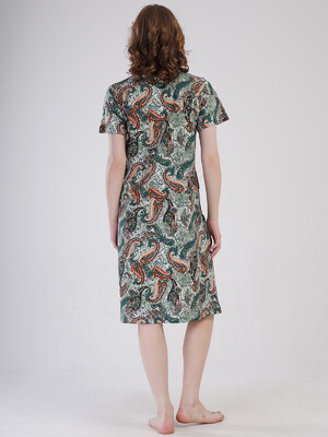 Купить Хлопковый халат женский на молнии с коротким рукавом VIENETTA 4092190250 в Украина в Lingerie.ua - Одяг для дому та відпочинку, Фото 4