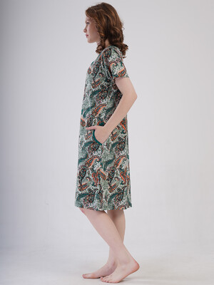 Купить Хлопковый халат женский на молнии с коротким рукавом VIENETTA 4092190250 в Украина в Lingerie.ua - Одяг для дому та відпочинку, Фото 6