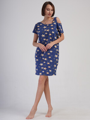 Хлопковое летнее платье  с коротким рукавом VIENETTA 4083501335