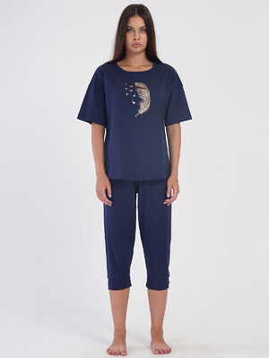Купить Хлопковый женский костюм из футболки и капри VIENETTA 4051910000 в Украина в Lingerie.ua - Одяг для дому та відпочинку, Фото 3