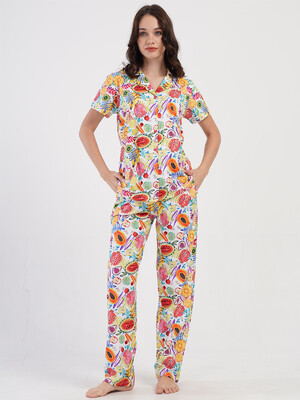 Купить Хлопковая пижама с коротким рукавом VIENETTA 4082011782 в Украина в Lingerie.ua - Одяг для дому та відпочинку, Фото 4