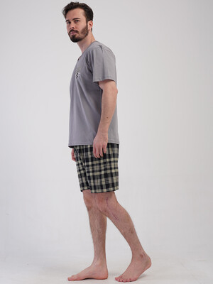 Купить Бавовняний комплект із шортами в клітинку VIENETTA MAN 4081813421 в Украина в Lingerie.ua - Одяг для дому та відпочинку, Фото 3