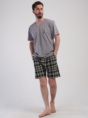 Купить Бавовняний комплект із шортами в клітинку VIENETTA MAN 4081813421 в Украина в Lingerie.ua - Одяг для дому та відпочинку, Фото 4
