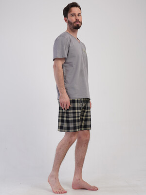 Купить Бавовняний комплект із шортами в клітинку VIENETTA MAN 4081813421 в Украина в Lingerie.ua - Одяг для дому та відпочинку, Фото 5