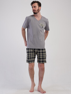 Купить Бавовняний комплект із шортами в клітинку VIENETTA MAN 4081813421 в Украина в Lingerie.ua - Одяг для дому та відпочинку, Фото 7