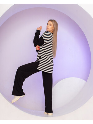 Купить Світшот у смужку з бафом у комплекті LINGERIE 170643-1 в Украина в Lingerie.ua - Одяг для дому та відпочинку, Фото 3