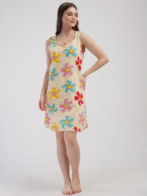 Хлопковая летняя туника с цветочным принтом VIENETTA 4080736792