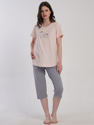 Купить Летний хлопковый комплект с капри VIENETTA 5033091248 в Украина в Lingerie.ua - Одяг для дому та відпочинку, Видео