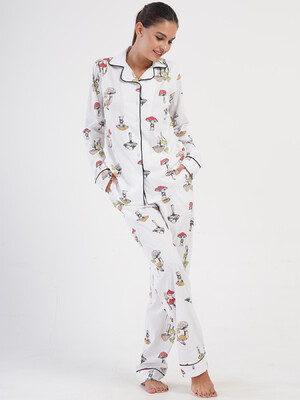 Купить Хлопковая классическая женская пижама на пуговицах VIENETTA 4050350952 в Украина в Lingerie.ua - Одяг для дому та відпочинку, Фото 2