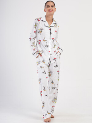 Купить Хлопковая классическая женская пижама на пуговицах VIENETTA 4050350952 в Украина в Lingerie.ua - Одяг для дому та відпочинку, Фото 6