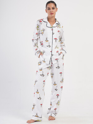 Купить Хлопковая классическая женская пижама на пуговицах VIENETTA 4050350952 в Украина в Lingerie.ua - Одяг для дому та відпочинку, Фото 7