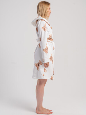 Купить Байковый халат женский на запах с капюшоном VIENETTA 5021690566 в Украина в Lingerie.ua - Одяг для дому та відпочинку, Фото 3