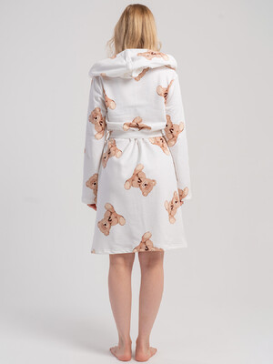 Купить Байковый халат женский на запах с капюшоном VIENETTA 5021690566 в Украина в Lingerie.ua - Одяг для дому та відпочинку, Фото 4