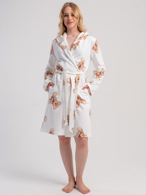 Купить Байковый халат женский на запах с капюшоном VIENETTA 5021690566 в Украина в Lingerie.ua - Одяг для дому та відпочинку, Фото 8