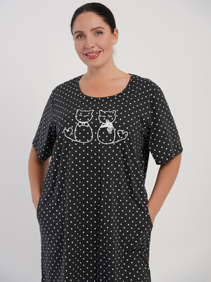 Купить Бавовняна туніка з коротким рукавом VIENETTA 5080280451 в Украина в Lingerie.ua - Одяг для дому та відпочинку, Фото 2