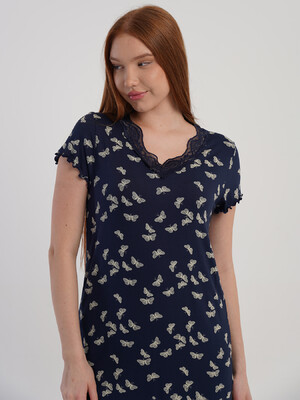 Купить Домашня туніка з віскози з коротким рукавом VIENETTA 5080370043 в Украина в Lingerie.ua - Одяг для дому та відпочинку, Фото 3