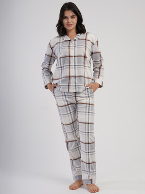 Купить Флісова класична піжама з довгим рукавом VIENETTA 1618381117 в Украина