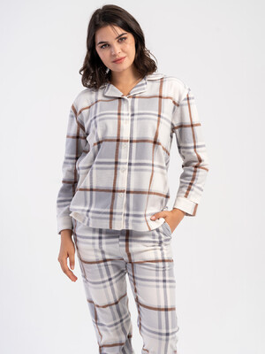 Купить Флісова класична піжама з довгим рукавом VIENETTA 1618381117 в Украина в Lingerie.ua - Одяг для дому та відпочинку, Фото 2