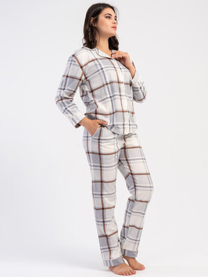 Купить Флісова класична піжама з довгим рукавом VIENETTA 1618381117 в Украина в Lingerie.ua - Одяг для дому та відпочинку, Фото 4