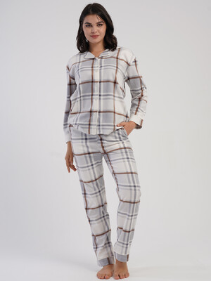 Купить Флісова класична піжама з довгим рукавом VIENETTA 1618381117 в Украина в Lingerie.ua - Одяг для дому та відпочинку, Фото 5