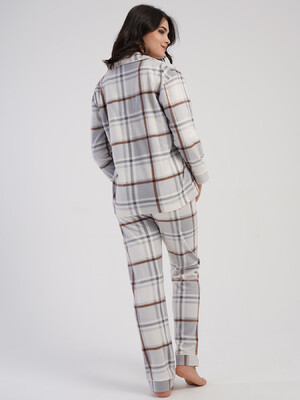 Купить Флісова класична піжама з довгим рукавом VIENETTA 1618381117 в Украина в Lingerie.ua - Одяг для дому та відпочинку, Фото 6