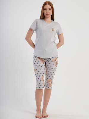 Хлопковый комплект из футболки и капри VIENETTA 5080240566