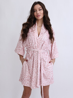 Купить Велюровий халат кімоно короткий LINGERIE 170754-1-П в Украина в Lingerie.ua - Одяг для дому та відпочинку, Фото 9