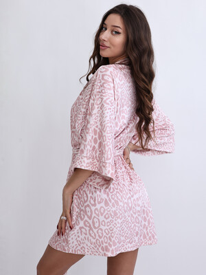 Купить Велюровий халат кімоно короткий LINGERIE 170754-1-П в Украина в Lingerie.ua - Одяг для дому та відпочинку, Фото 8