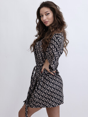 Купить Велюровий халат кімоно короткий LINGERIE 170754-1-П в Украина в Lingerie.ua - Одяг для дому та відпочинку, Фото 6