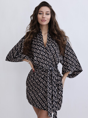 Купить Велюровий халат кімоно короткий LINGERIE 170754-1-П в Украина в Lingerie.ua - Одяг для дому та відпочинку, Фото 4