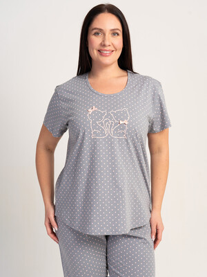 Купить Летний хлопковый комплект большого размера VIENETTA 5110441248 в Украина в Lingerie.ua - Одяг для дому та відпочинку, Фото 8