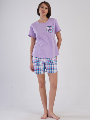 Купить Хлопковый летний костюм женский из футболки и шорт VIENETTA 4091510850 в Украина в Lingerie.ua - Одяг для дому та відпочинку, Фото 7