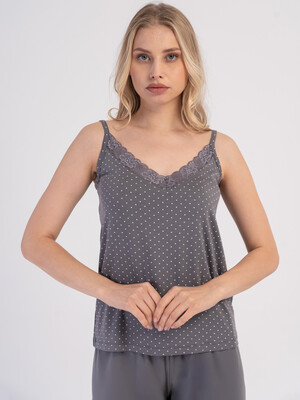 Купить Пижама из вискозы с кружевом (майка + шорты) VIENETTA 6040080928 в Украина в Lingerie.ua - Одяг для дому та відпочинку, Фото 2