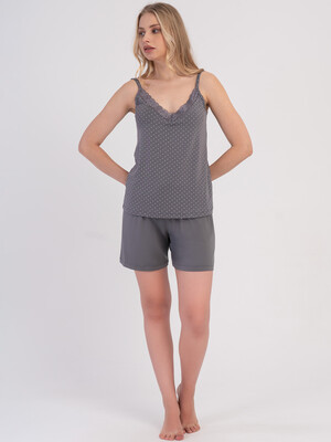 Купить Пижама из вискозы с кружевом (майка + шорты) VIENETTA 6040080928 в Украина в Lingerie.ua - Одяг для дому та відпочинку, Фото 3