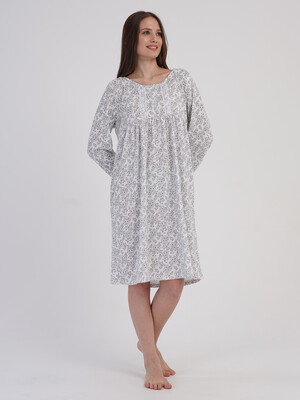 Купить Бавовняна нічна сорочка з довгим рукавом VIENETTA 1619982805 в Украина в Lingerie.ua - Одяг для дому та відпочинку, Фото 3