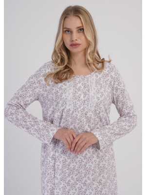 Купить Бавовняна нічна сорочка з довгим рукавом VIENETTA 1619982805 в Украина в Lingerie.ua - Одяг для дому та відпочинку, Фото 5
