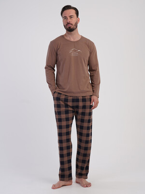 Хлопковый домашний костюм мужской (лонгслив + брюки) VIENETTA MAN 6052344234