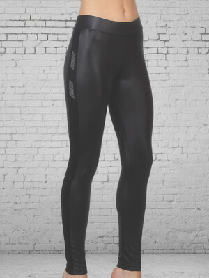 Купить Кожаные леггинсы черные женские COCOON V71-6003 в Украина
