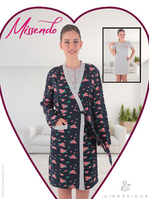 Комплект из ночной сорочки и халата MISSENDO T103
