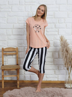 Купить Хлопковый комплект с бриджами VIENETTA 0081200377 в Украина в Lingerie.ua - Одяг для дому та відпочинку, Фото 1