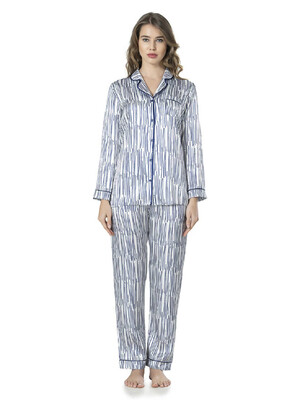 Купить Шелковая классическая пижама с длинным рукавом VIENETTA 1609204870 в Украина